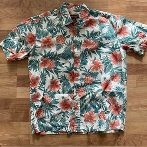 Tropical Floral Men's Casual Button Down Shirt